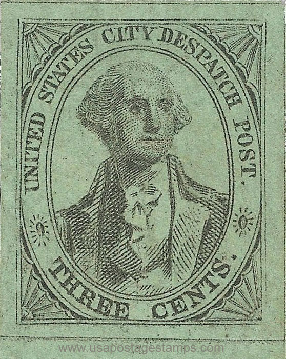 US 1842 Carriers' Stamp 3c. New York, N.Y. Scott. 6LB4