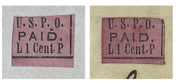 US 1849 Carriers' Stamp 1c. Philadelphia, Pennsylvania Scott. 7LB1