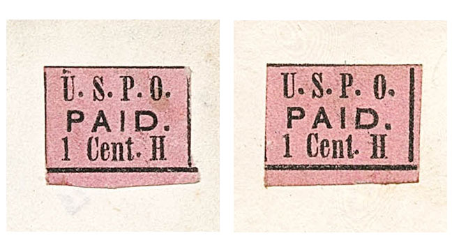US 1849 Carriers' Stamp 1c. Philadelphia, Pennsylvania Scott. 7LB3