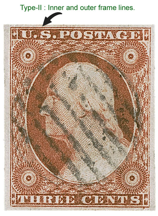 US 1851 George Washington (1732-1799) 3c. Scott. 10A