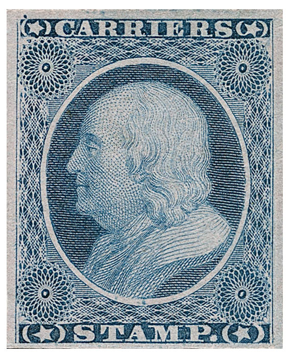 US 1851 Carriers' Stamp George Washington (1732-1799) General Issue Scott. LO1