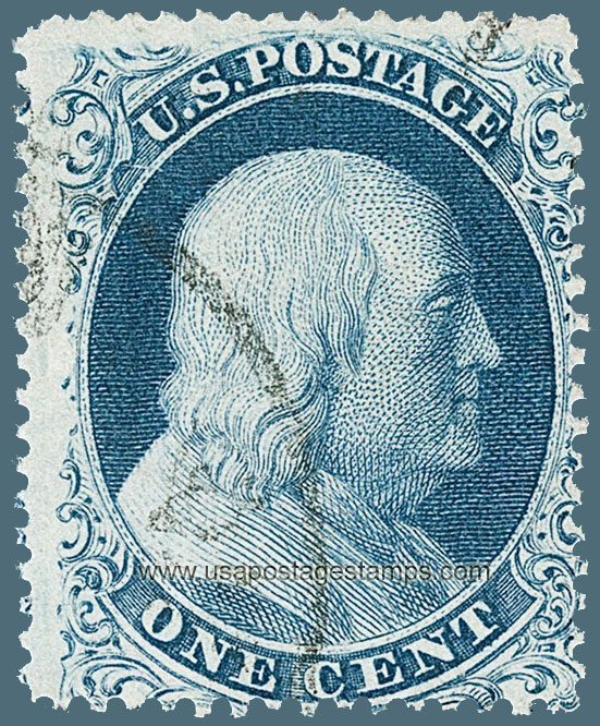US 1857 Benjamin Franklin (1706-1790) 1c. Scott. 19