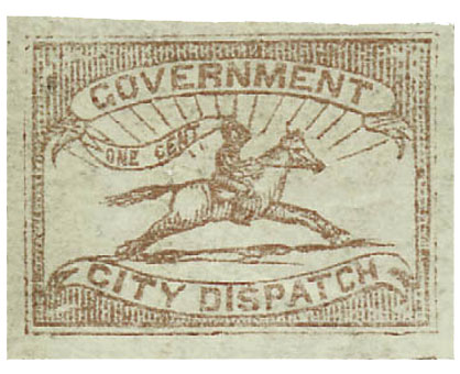 US 1857 Carriers' Stamp 1c. Baltimore, Maryland Scott. 1LB9