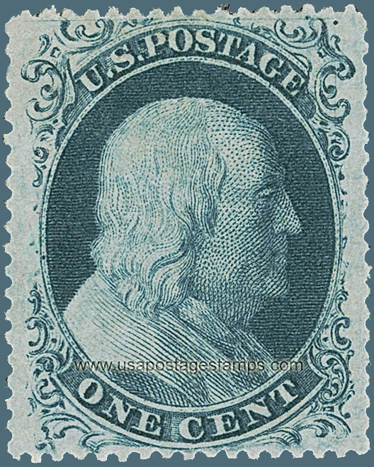 US 1857 Benjamin Franklin (1706-1790) 1c. Scott. 20