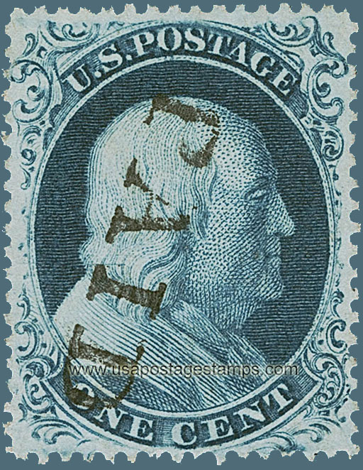 US 1857 Benjamin Franklin (1706-1790) 1c. Scott. 22