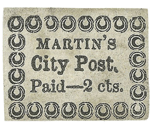 US 1858 Carriers' Stamp 2c. Charleston, South Carolina Scott. 4LB16