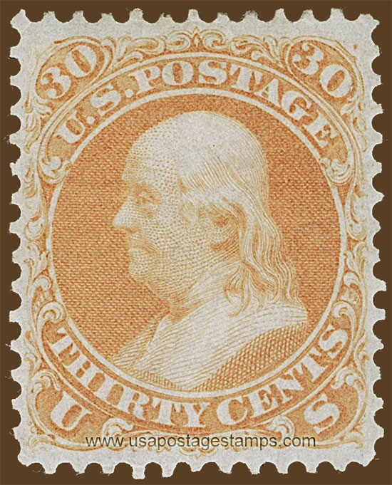 US 1861 Benjamin Franklin (1706-1790) 30c. Scott. 71