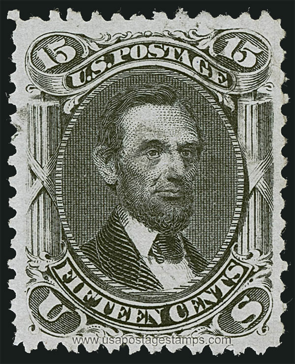 US 1867 Abraham Lincoln (1809-1865) 15c. Scott. 91