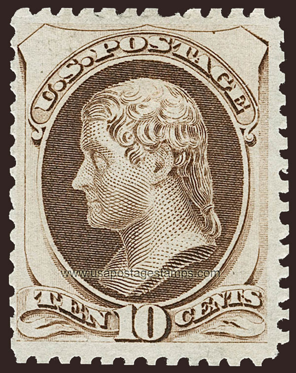 US 1875 Thomas Jefferson (1743-1826) 10c. Scott. 172