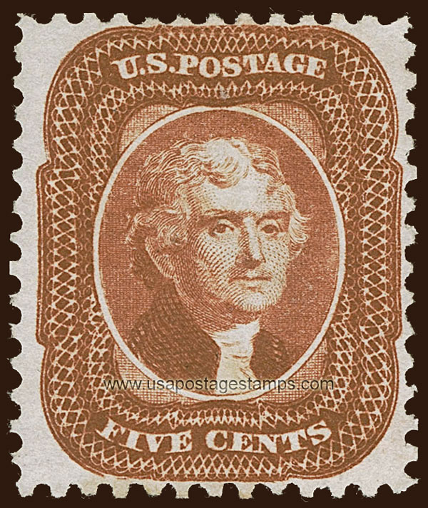 US 1875 Thomas Jefferson (1743-1826) 5c. Scott. 42