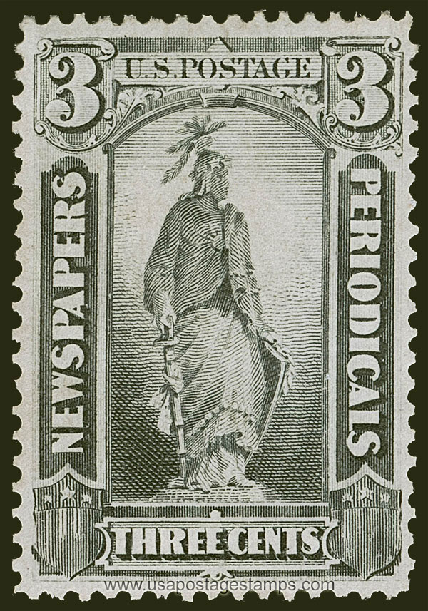 US 1875 Statue of Freedom 3c. Scott. PR10 Newspaper Stamp