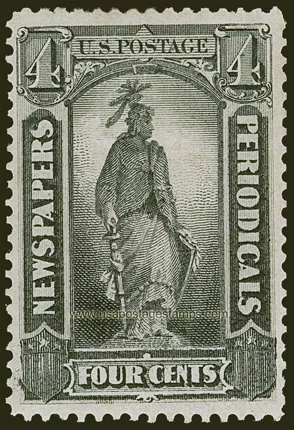 US 1875 Statue of Freedom 4c. Scott. PR11 Newspaper Stamp