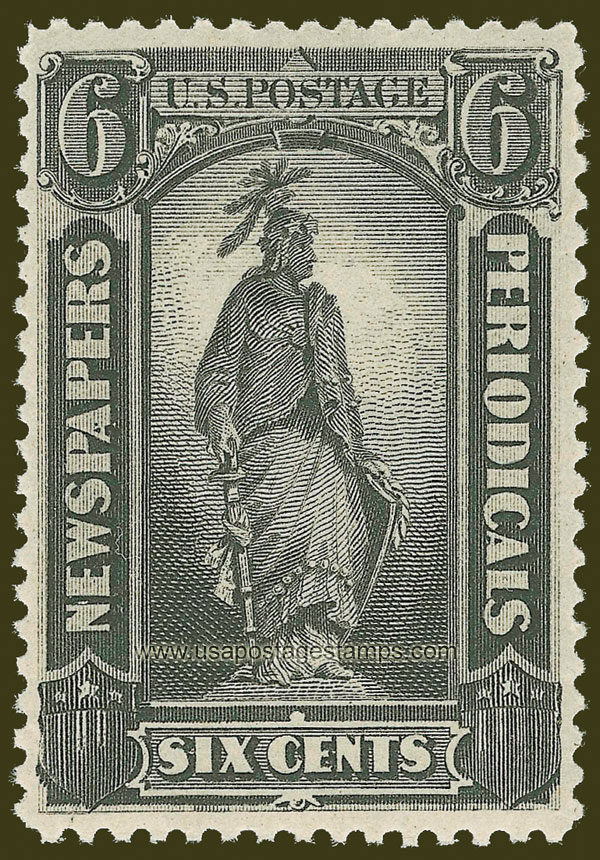 US 1875 Statue of Freedom 6c. Scott. PR12 Newspaper Stamp