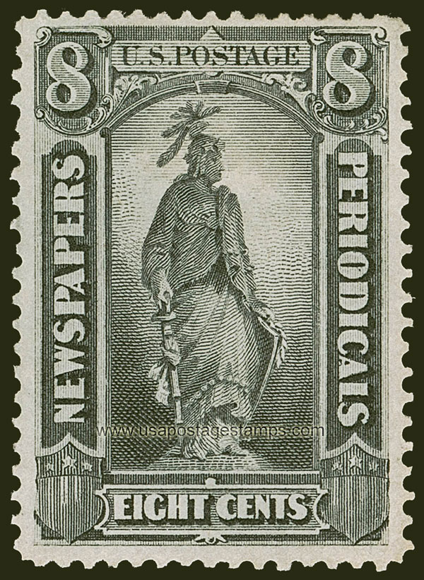 US 1875 Statue of Freedom 8c. Scott. PR13 Newspaper Stamp