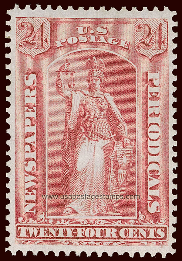 US 1875 Statue of Justice 24c. Scott. PR17 Newspaper Stamp