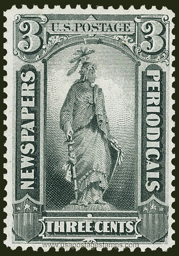 US 1875 Statue of Freedom 3c. Scott. PR34 Newspaper Stamp
