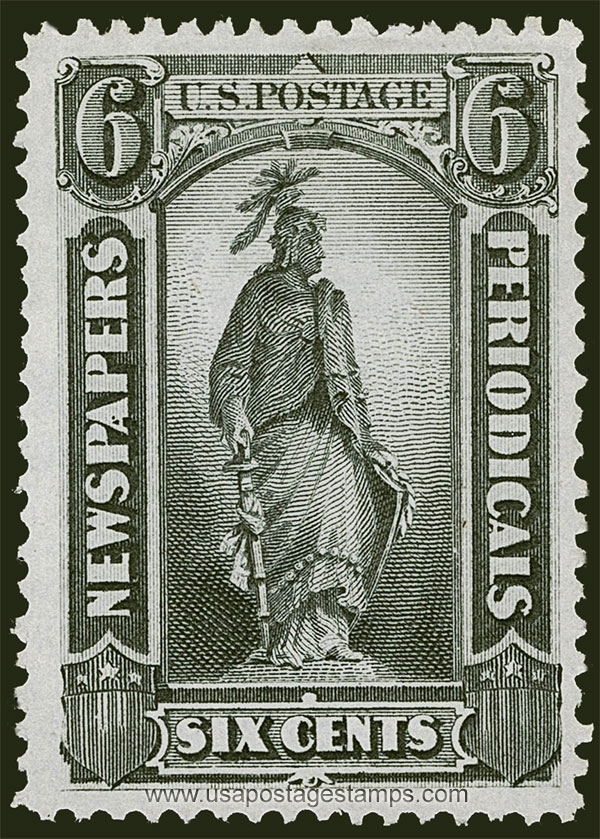 US 1875 Statue of Freedom 6c. Scott. PR36 Newspaper Stamp