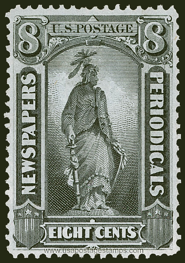 US 1875 Statue of Freedom 8c. Scott. PR37 Newspaper Stamp