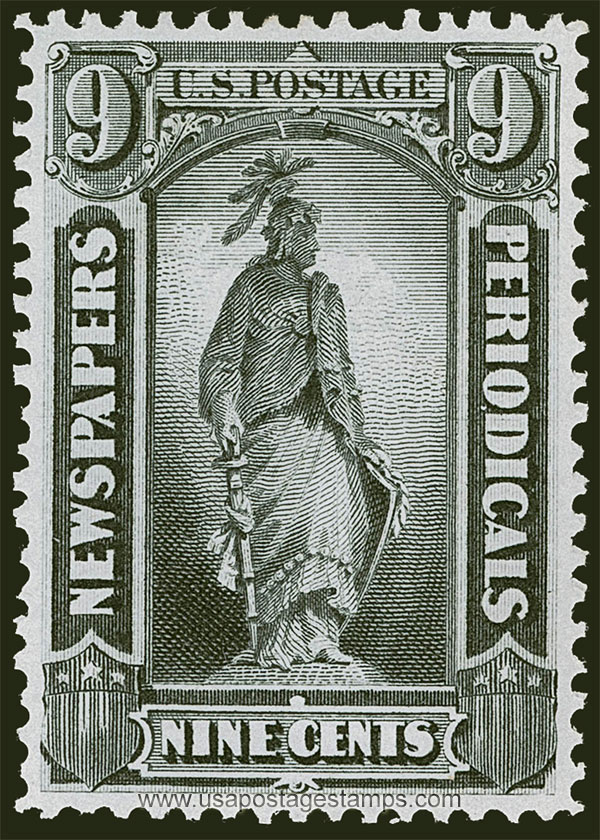 US 1875 Statue of Freedom 9c. Scott. PR38 Newspaper Stamp