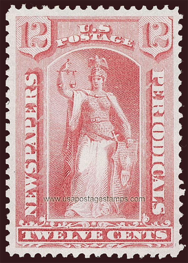 US 1875 Statue of Justice 12c. Scott. PR40 Newspaper Stamp