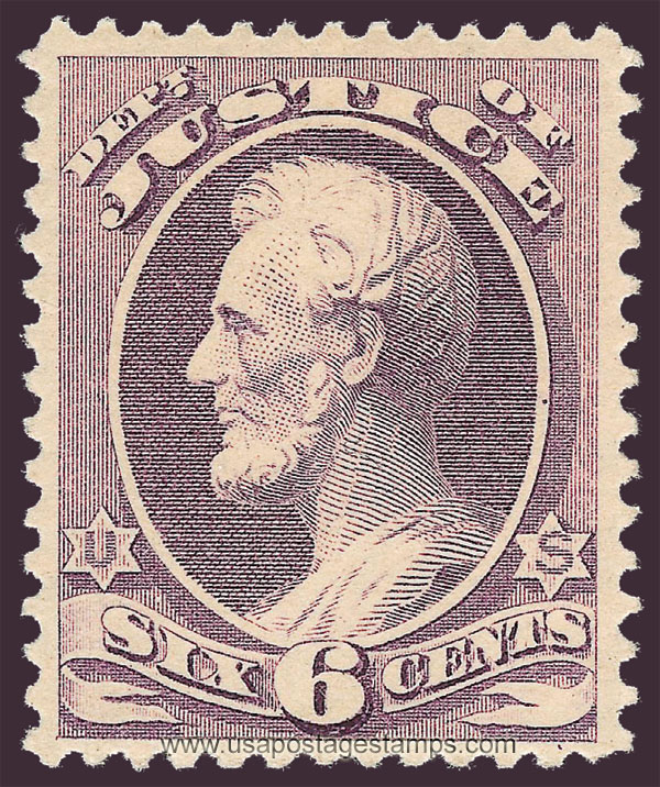US 1879 Abraham Lincoln (1809-1865) 6c. Official Scott. O107