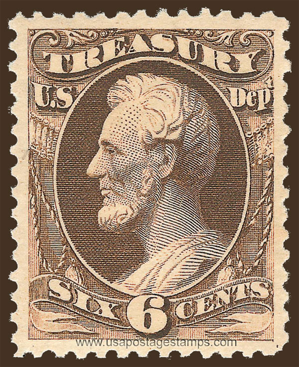 US 1879 Abraham Lincoln (1809-1865) 6c. Official Scott. O110