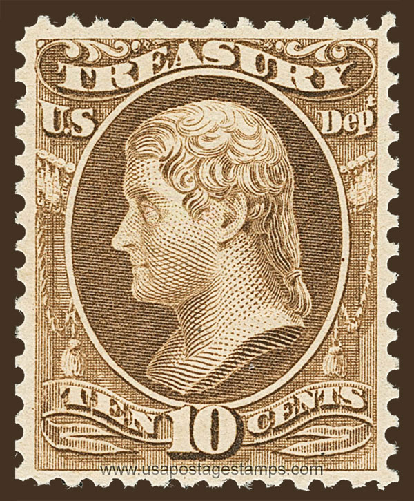 US 1879 Thomas Jefferson (1743-1826) 10c. Official Scott. O111