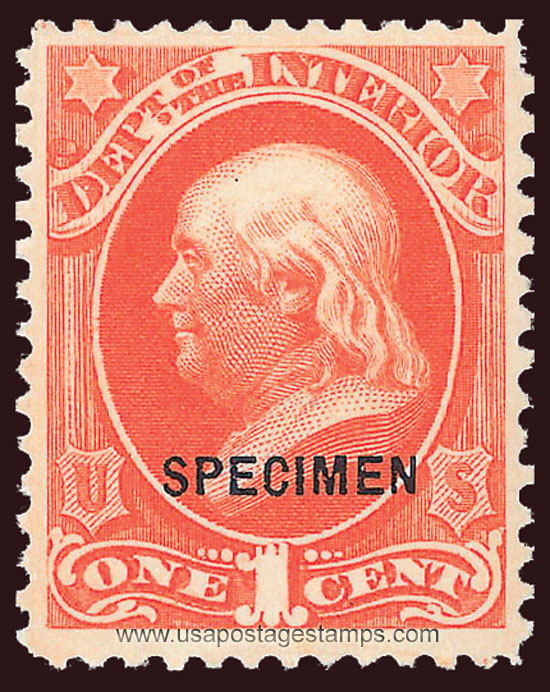 US 1879 Benjamin Franklin (1706-1790) 1c. Official OVPT. Scott. O15S