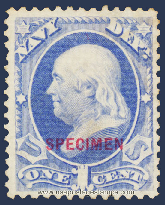 US 1879 Benjamin Franklin (1706-1790) 1c. Official OVPT. Scott. O35S