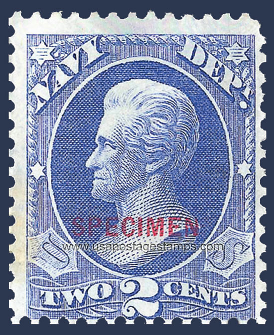 US 1879 Andrew Jackson (1767-1845) 2c. Official OVPT. Scott. O36S