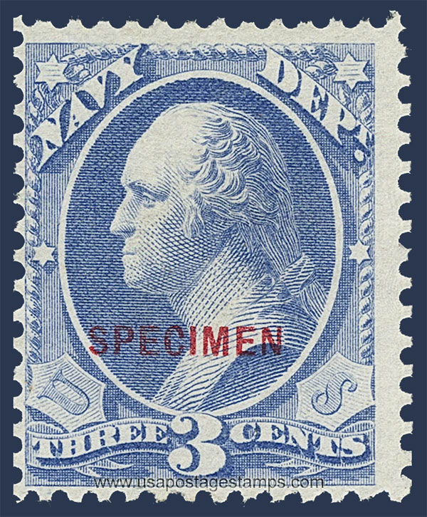 US 1879 George Washington (1732-1799) 3c. Official OVPT. Scott. O37S