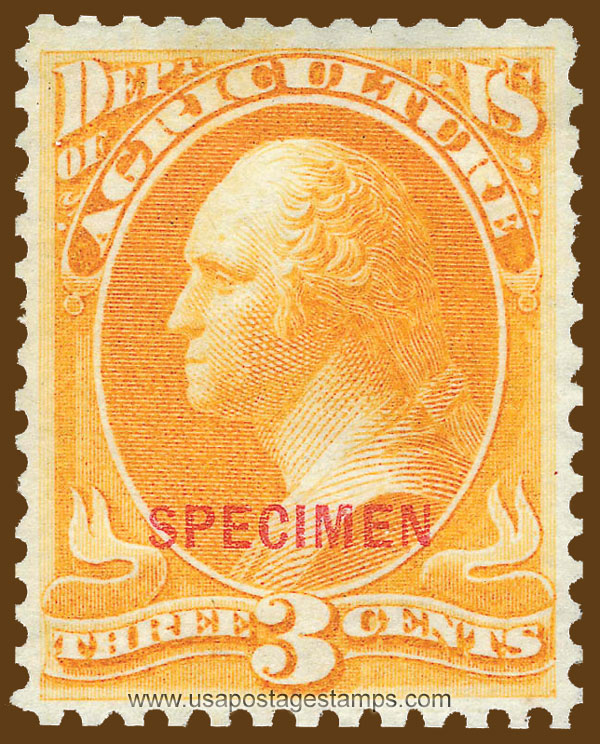US 1879 George Washington (1732-1799) 3c. Official OVPT. Scott. O3S