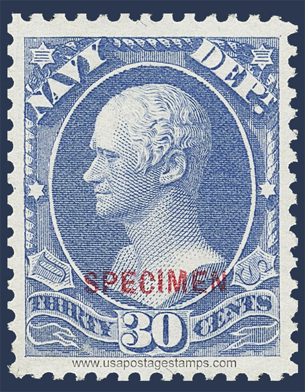 US 1879 Alexander Hamilton (1757-1804) 30c. Official OVPT. Scott. O44S