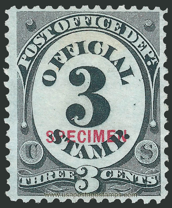 US 1879 Post Office Dept. Official OVPT. 3c. Scott. O49S
