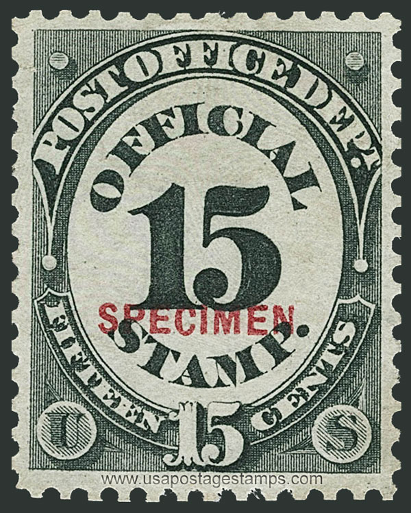 US 1879 Post Office Dept. Official OVPT. 15c. Scott. O53S