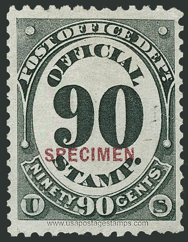 US 1879 Post Office Dept. Official OVPT. 90c. Scott. O56S