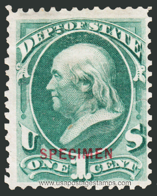 US 1879 Benjamin Franklin (1706-1790) 1c. Official OVPT. Scott. O57S