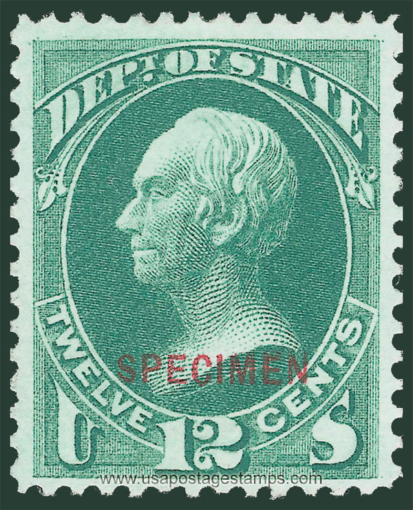 US 1879 Henry Clay (1777-1852) 12c. Official OVPT. Scott. O63S