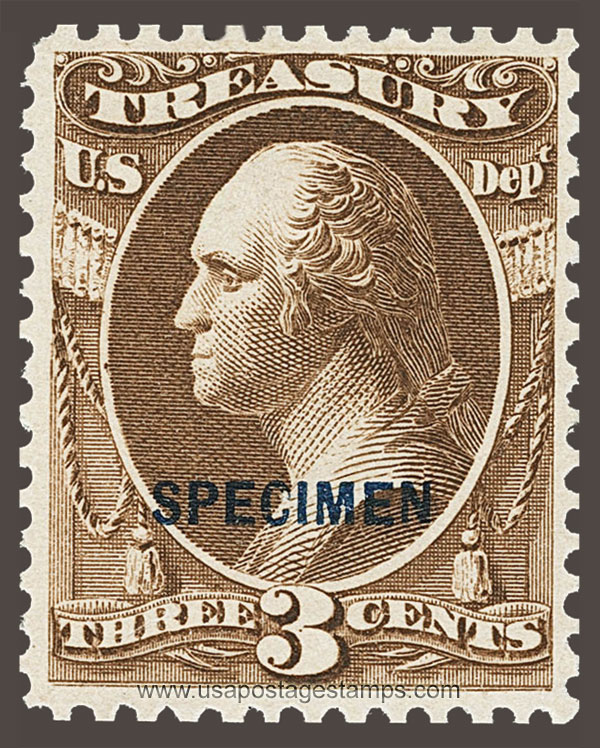 US 1879 George Washington (1732-1799) 3c. Official OVPT. Scott. O74S