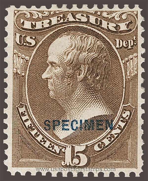 US 1879 Daniel Webster (1782-1852) 15c. Official OVPT. Scott. O79S