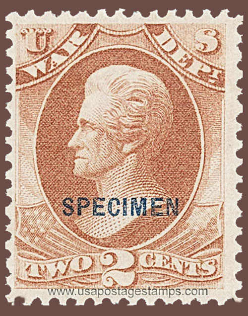 US 1879 Andrew Jackson (1767-1845) 2c. Official OVPT. Scott. O84S