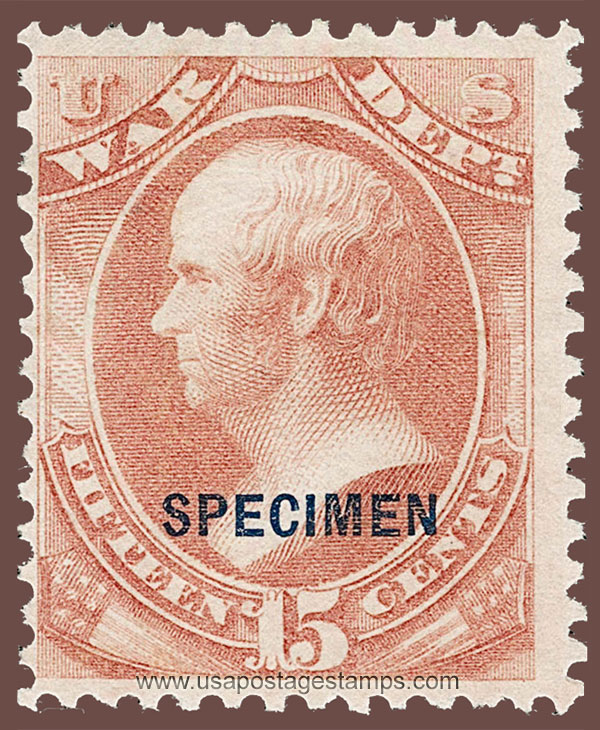 US 1879 Daniel Webster (1782-1852) 15c. Official OVPT. Scott. O90S