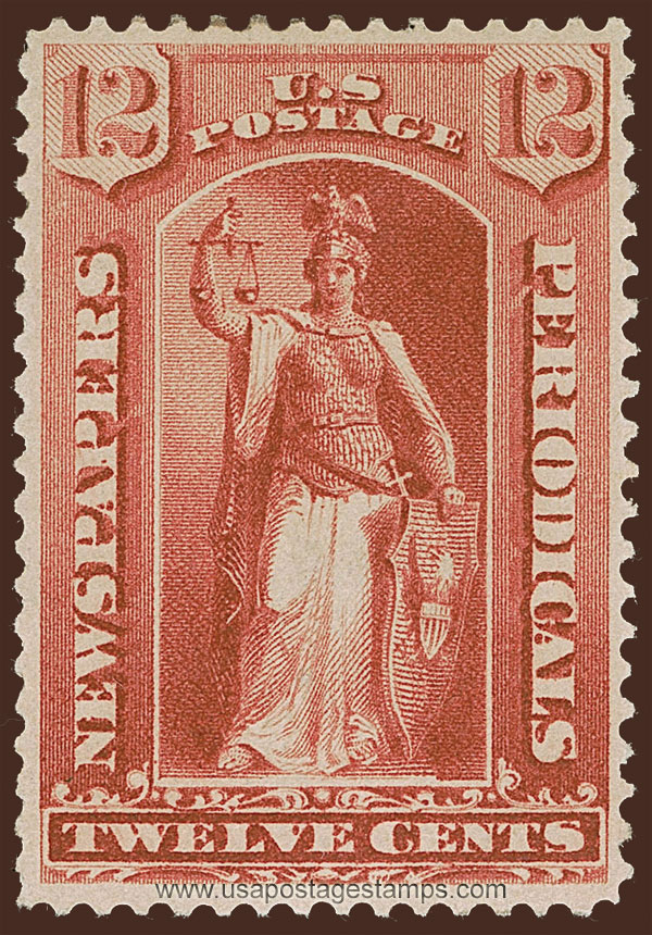 US 1879 Justice 12c. Scott. PR63 Newspaper Stamp