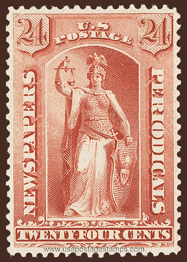 US 1879 Justice 24c. Scott. PR64 Newspaper Stamp