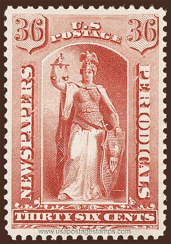 US 1879 Justice 36c. Scott. PR65 Newspaper Stamp