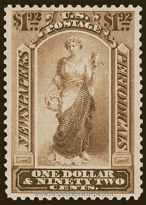 US 1879 Ceres $1.92 Scott. PR71 Newspaper Stamp