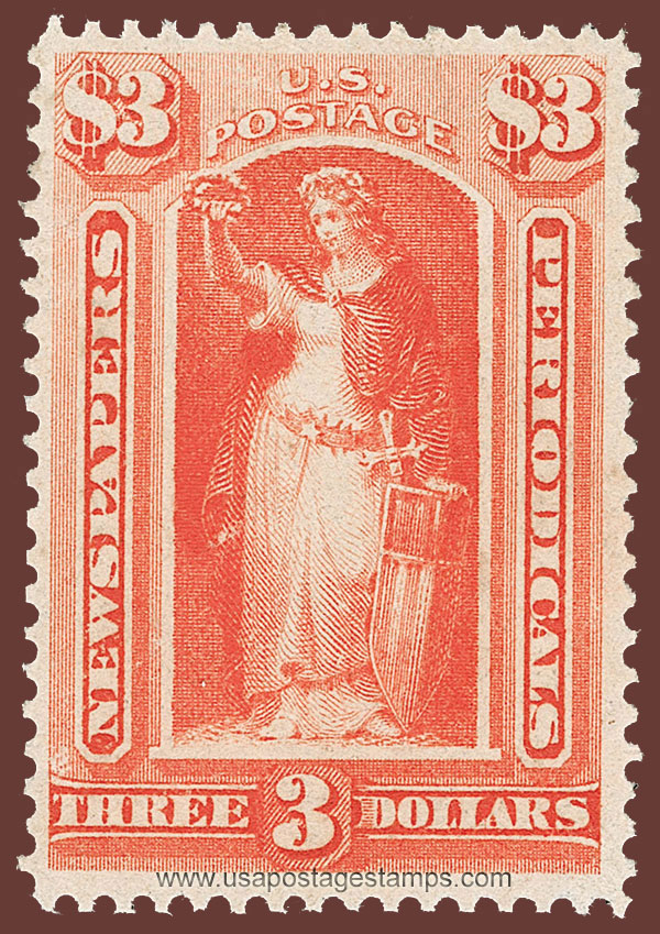 US 1879 Victory $3 Scott. PR72 Newspaper Stamp