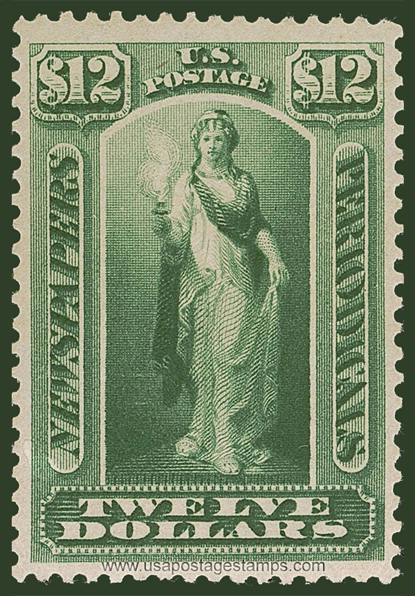 US 1879 Vesta $12 Scott. PR75 Newspaper Stamp
