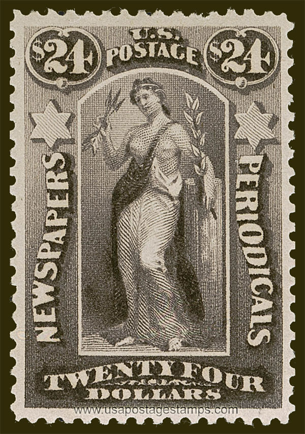 US 1879 Peace $24 Scott. PR76 Newspaper Stamp