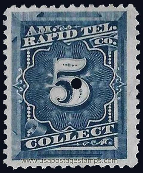 US 1881 American Rapid Telegraph Co. - Collect 5c. Scott. 1T10